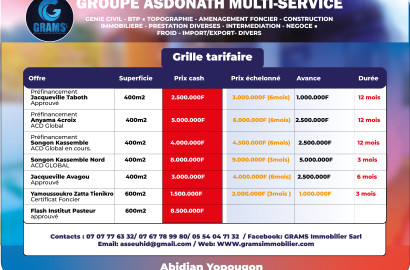 GRILLE TARIFAIRE